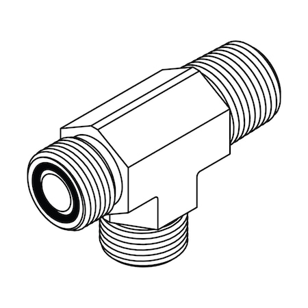 Tompkins Hydraulic Fitting, Steel08MORFS-08MP-08MORFS TEE FF2605-08-08-08